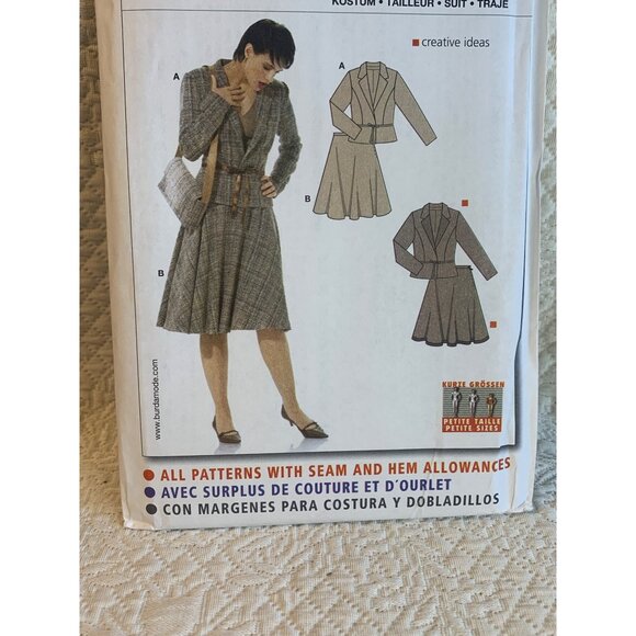Burda Misses Skirt Jacket Sewing Pattern sz 6-18 8146 - uncut - Picture 2 of 9